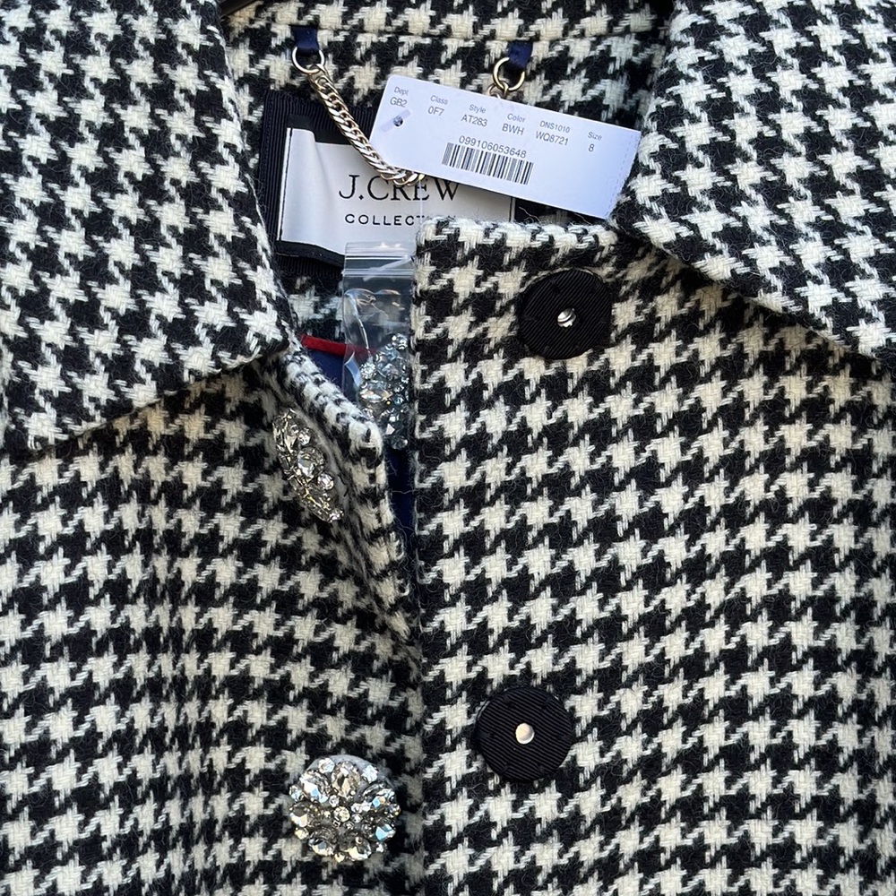 J.Crew Collection Car Coat in Houndstooth English Wool - Picture 7 of 16